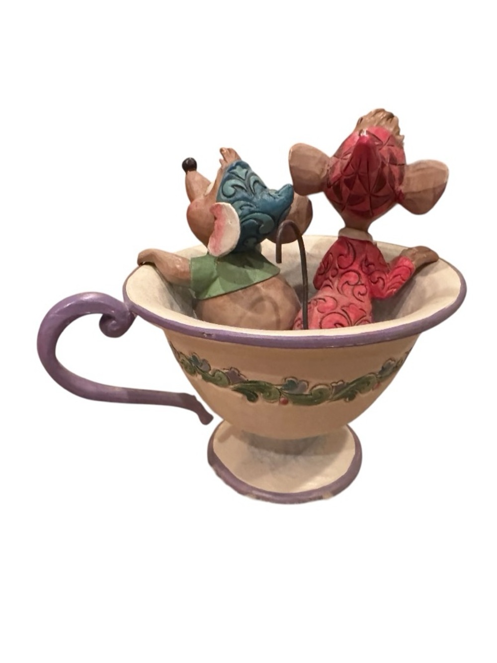 Jim Shore Traditions Jaq and Gus Tea Cup Cinderella Disney Figurine 4016557 - Picture 3 of 8